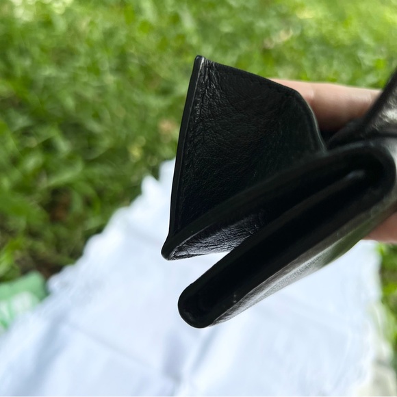 Balenciaga Papier Mini Wallet Tri-fold Black  Authentic Italy Leather - Picture 7 of 11